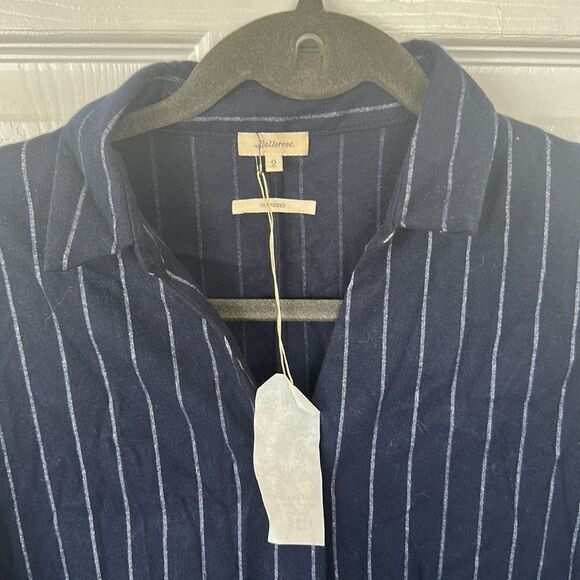 Bellerose Ateliers Navy Blue Pinstripe Oversized Shirt Shift Dress NWT - Picture 4 of 6